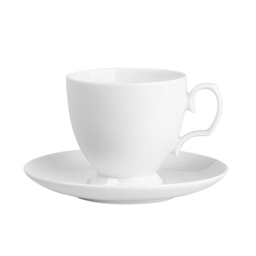 Filiżanka do kawy ze spodkiem porcelana MariaPaula Biała 220 ml